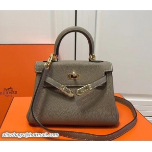 Discount Hermes mini kelly 20 bag camel in clemence leather with golden hardware 103021