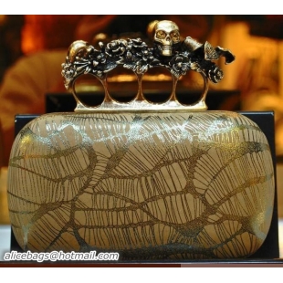 Trendy Design Alexander McQueen Knuckle-Box Clutch In Bronzed Sheepskin PW22