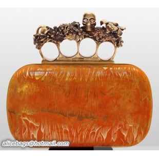 Stylish Alexander McQueen Knuckle-Box Clutch Orange PWAM000027