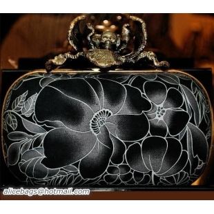 Fashion Alexander McQueen Floral Skull Box Clutch Figure Printed PWAM000012