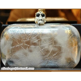 Perfect Alexander McQueen Skull Box Clutch In Bronzed Sheepskin PW18