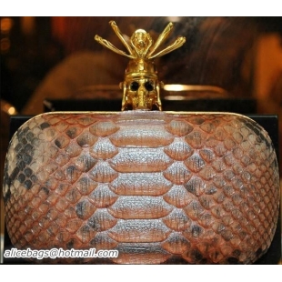 Best Price Alexander McQueen Genuine Python Leather Skull Box Clutch PW130