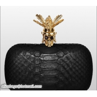 Durable Alexander Mcqueen Clutch Bag 9636 Black elephants grain