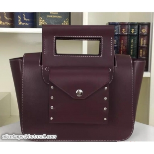 Perfect Celine Natural Calfskin Medium Square Tote Bag 73083 Burgundy