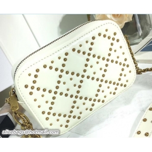 Classic Hot Dior Lady Dior Studded Camera Case Clutch Bag 110811 White 2017