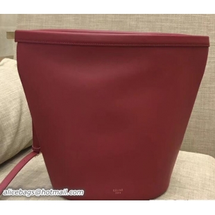 Unique Ladies Celin Smooth Calfskin Cabas Clasp Bag 111810 Red