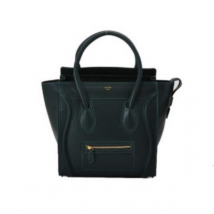 Celine Large Luggage Bags in Dark Green Oxhide