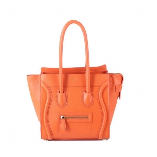 Celine Luggage Small Bag Ferrari Leather 98167 Orange