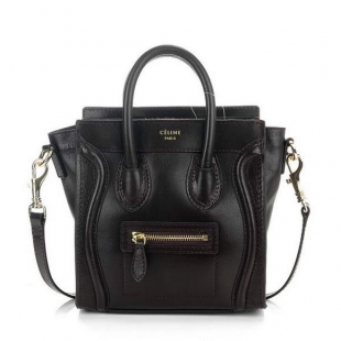 Celine Luggage Mini 165213MBA in Original Leather Dark Coffee