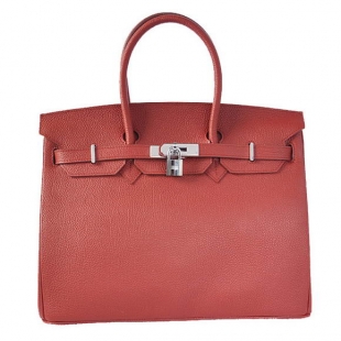 Hermes Birkin 35CM Tote Bags Smooth Togo Leather Bordeaux Silver