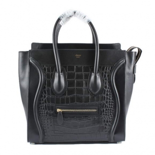 Celine Luggage Bags Jumbo in Croco Black