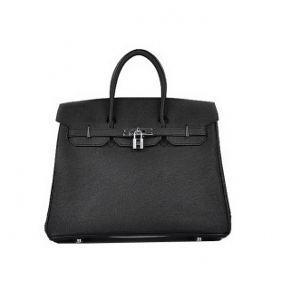 Newest 2012 Hermes Birkin 35CM Black Saffiano Leather Tote Bag Silver