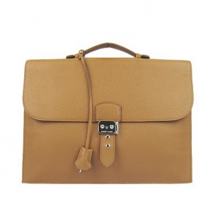 Hermes Sac Depeche 38cm Briefcase Clemence Camel