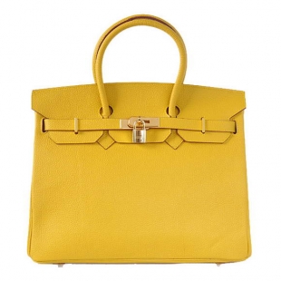 Hermes Birkin 35CM Tote Bags Smooth Togo Leather Yellow Golden