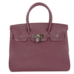 Hermes Birkin 30CM Tote Bags Smooth Togo Leather Dark Purple