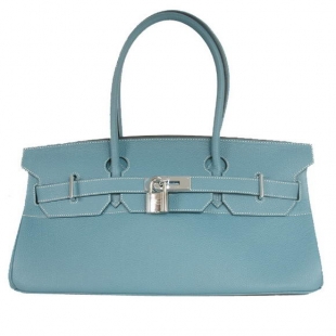 Hermes Birkin 42cm JPG Birkin Togo Leather Blue Bag Silver Hardware