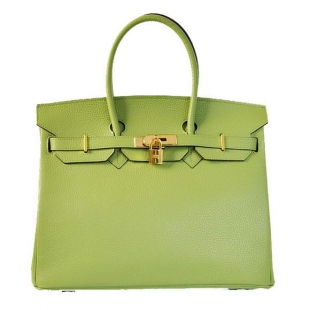 Hermes Birkin 35CM Tote Bags Togo Leather Light Green Golden