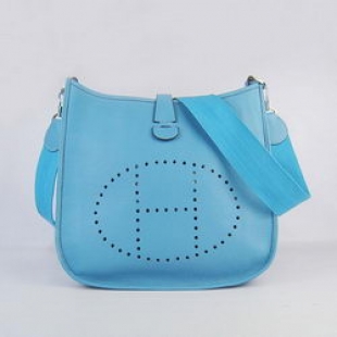 Hermes Evelyne Messenger Bag 6309 Light Blue