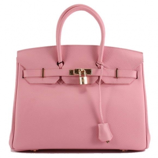 Hermes Birkin 35CM Togo Leather Handbag 6089 Pink Golden