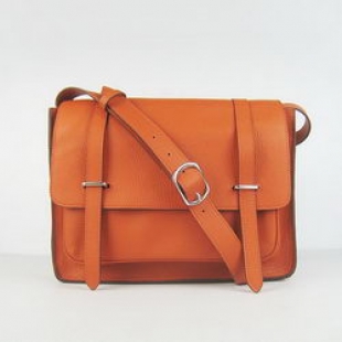 Hermes Jypsiere Togo Leather Messenger Bag H2810 Orange