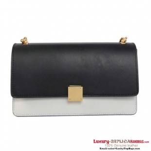 Celine Case Bag Calfskin Leather 17081 1207B Black&White