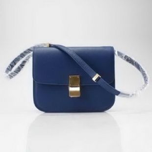 Celine Classic Box Large Flap Bag 80077 Blue