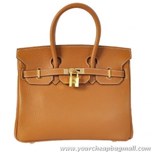 Hermes Birkin 25CM Tote Bags Togo Leather Camel Godlen