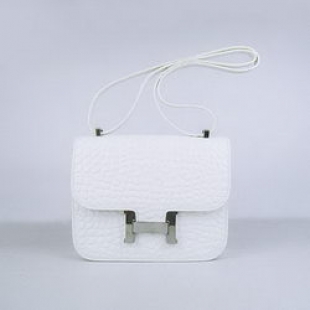 Hermes Constance Bag White Oxhide Stone Veins Leather Silver