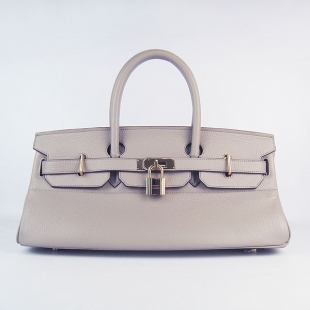 Hermes Birkin 6109 Togo Leather Bag Grey 42cm Gold