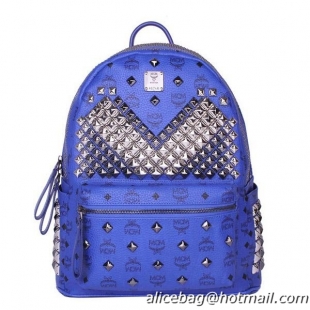 MCM Medium Stark Front Studs Backpack MC4237 Blue