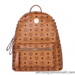 MCM Medium Top Studs Backpack MC4232 Wheat