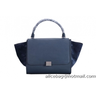 Celine Trapeze Top Handle Bag Original Calf&Nubuck Leather 8003 RoyalBlue