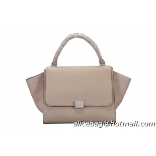 Celine Trapeze Top Handle Bag Original Calf&Nubuck Leather 8003 Apricot