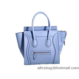 Celine Luggage Micro Boston Bag Original Leather 3307 Light Blue