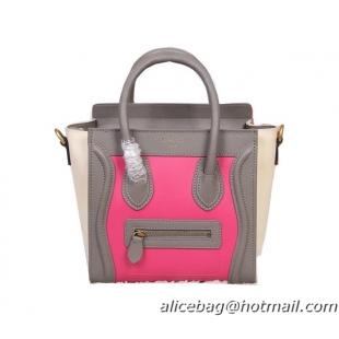 Celine Luggage Nano Bag Original Leather 88023 Rosy&Grey