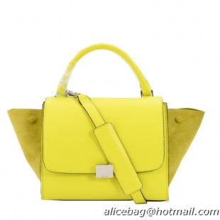 Celine mini Trapeze Bag Nubuck Leather C005 Yellow