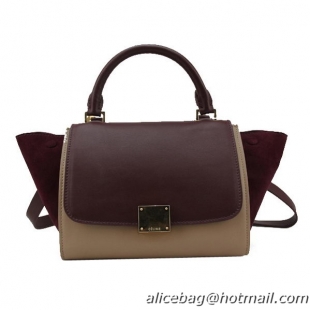 Celine mini Trapeze Bag Original Leather 88038 Burgundy&Apricot