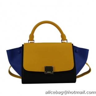 Celine mini Trapeze Bag Original Leather 88038 Yellow&Black&Blue