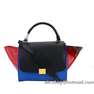 Celine mini Trapeze Bag Original Leather C005 Black&Blue&Red