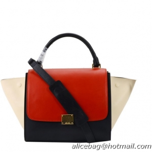 Celine mini Trapeze Bag Original Leather C005 Black&Red&Beige