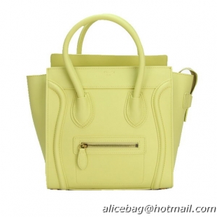 Celine Luggage Micro Bag Ferrari Leather CL88023 Lemon