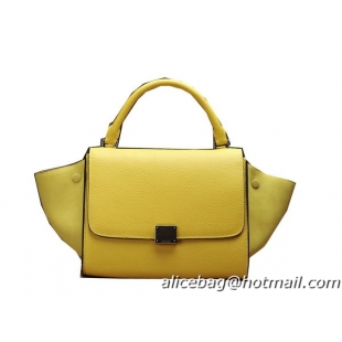 Celine mini Trapeze Top Handle Bag Original Grainy Leather 3342S Yellow