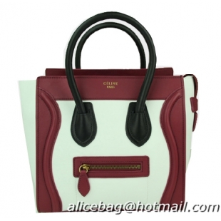 Celine Luggage Micro Bag Original Leather CL88023 Maroon&White