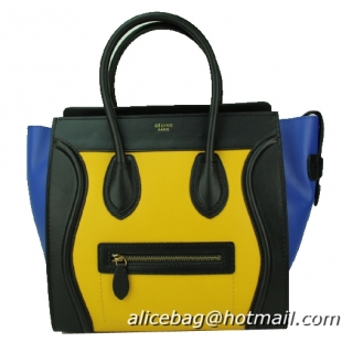 Celine Luggage Micro Bag Original Leather CL88023 Yellow&Black&Blue