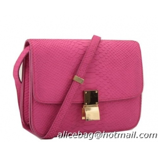 Celine Classic Box Small Flap Bag Original Snake Leather 11042 Rose