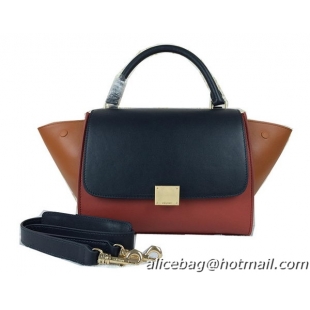 Celine Original Leather Trapeze Bag CL8726 Black&Brown&Wheat