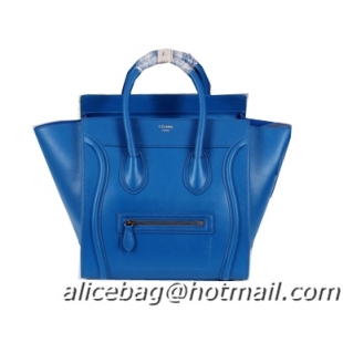 Celine Luggage Mini Boston Tote Bags Calfskin Leather CL3308 Royal