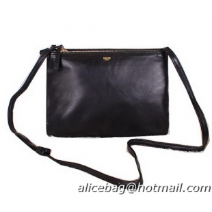 Celine Trio Calfskin Leather Shoulder Bag C27002 Black