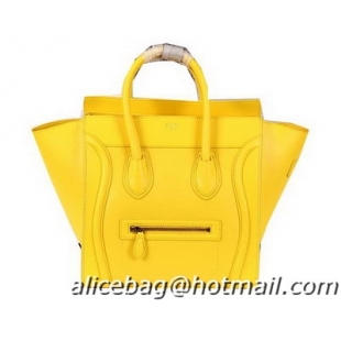 Celine Luggage Mini Boston Tote Bags Ferrari Leather CL3308 Yellow