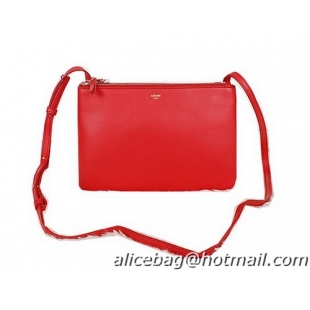 Celine Trio Calfskin Leather Shoulder Bag C27002 Red